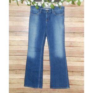 Gap Ladies Denim Blue Jeans Size 8 Ultra Low Rise Stretch Wide Leg Bootcut